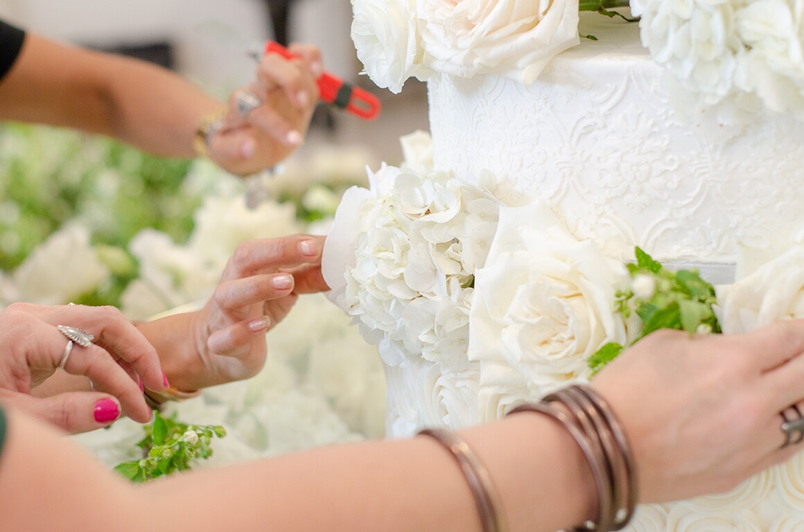 Wedding Cake Topper with Fresh Flowers